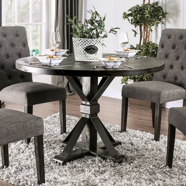 Alfred Round Table In Antique Black and Ivory