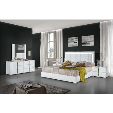 Alice Queen Bed with Storage In White