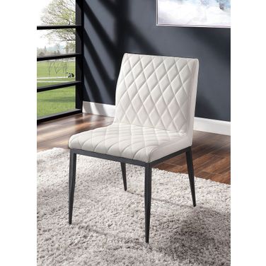 Alisha Side Chair Set of 2 In Black and Ivory