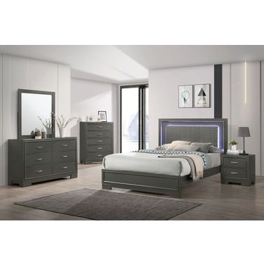 Alison Bedroom Set In Dark Walnut