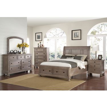 Allegra Pewter Storage Sleigh Bedroom Set