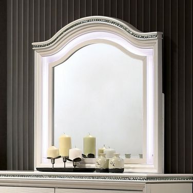Allie Mirror In Pearl White