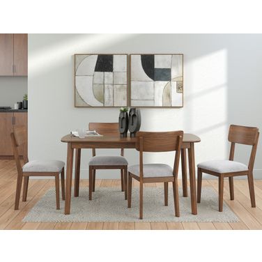 Allstream 5 Piece Dining Room Set In Brown