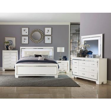 Allura White Upholstered Panel Bedroom Set