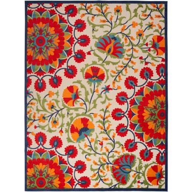 Aloha 10' x 14' Transitional Rug In Red Multi