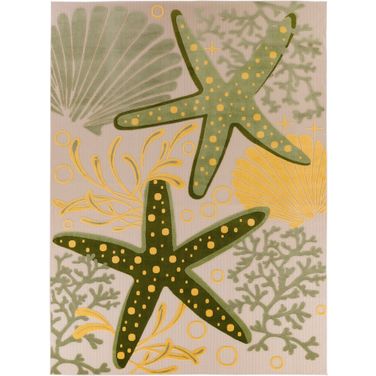 Aloha 12' x 15' Outdoor Rug In Green and Yellow