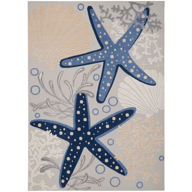 Aloha 12' x 15' Coastal Rug In Blue Grey