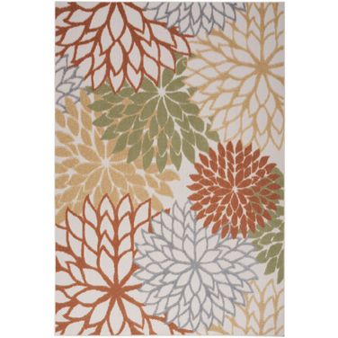 Aloha 6' x 9' Outdoor Rug In Ivory Multi