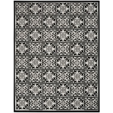 Aloha 9' x 12' Contemporary Rug In Black White