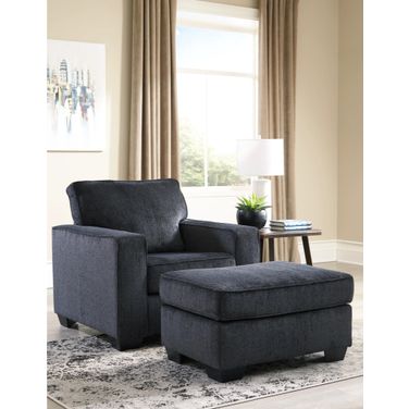 Altari Chair And Ottoman In Slate