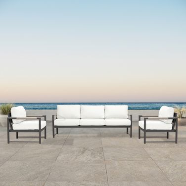 Alto 3 Piece Sofa Club Chair Set In Canvas Natural and Slate