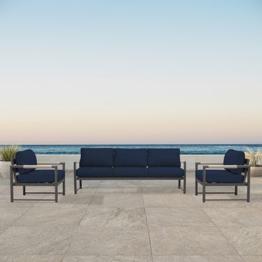 Alto 3 Piece Sofa Club Chair Set In Spectrum Indigo and Slate