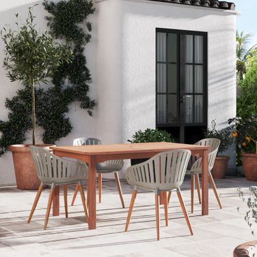 Amazonia D'Artagnan 5-Piece Rectangular Patio Dining Set In Grey