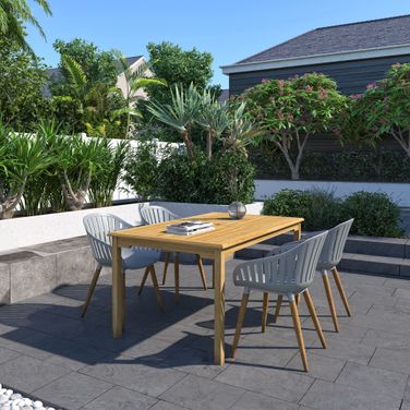 Amazonia Erica 5-Piece Rectangular Patio Dining Set In Grey