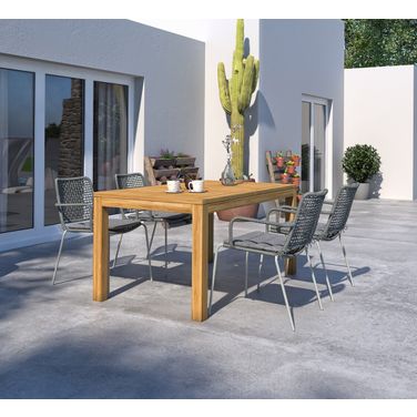 Amazonia Jonathan 5-Piece Rectangular Patio Dining Set In Grey