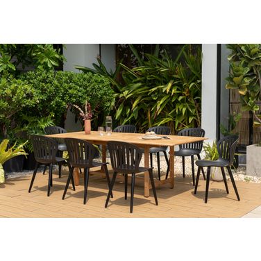 Amazonia LoftHarmony 9-Piece Rectangular Patio Dining Set In Black