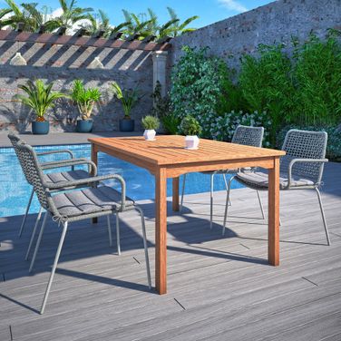 Amazonia Mike 5-Piece Rectangular Patio Dining Set In Grey