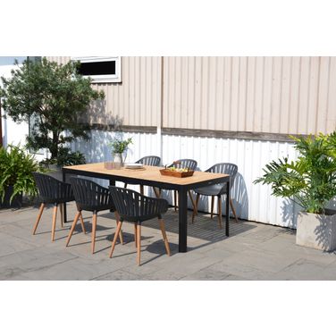 Amazonia OasisComforts 7-Piece Rectangular Patio Dining Set In Black