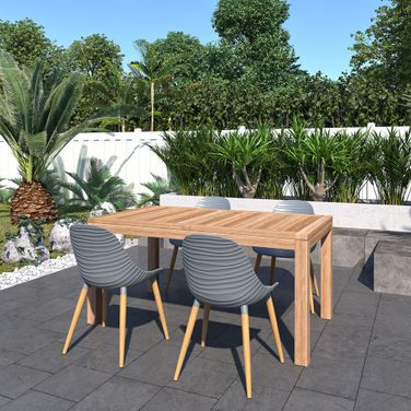 Amazonia PalmVista 5-Piece Rectangular Patio Dining Set In Grey