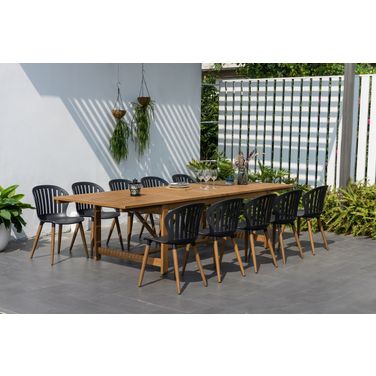 Amazonia SeasideHaven 11-Piece Rectangular Patio Dining Set In Black
