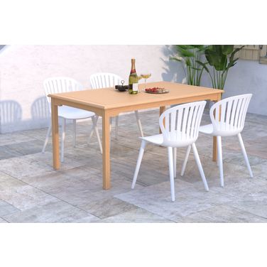 Amazonia SeasideSolace 5-Piece Rectangular Patio Dining Set In White
