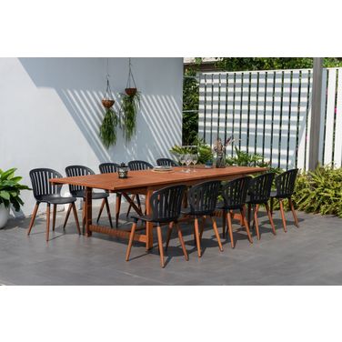 Amazonia SkylineCoast 11-Piece Rectangular Patio Dining Set In Black