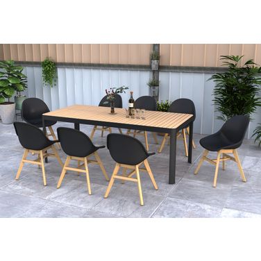 Amazonia UrbanElegance 9-Piece Rectangular Patio Dining Set In Black
