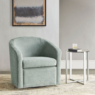 Amber Swivel Chair In Light Blue