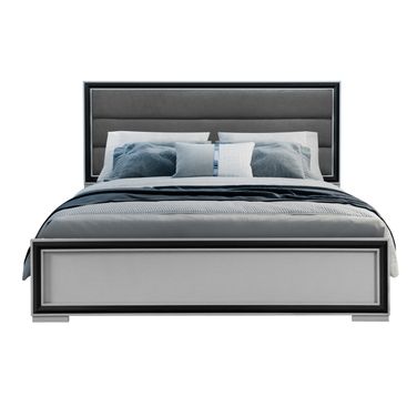 Amelia Queen Bed With Led In Black And Light Grey