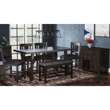 American Rustics Counter Height Dining Room Set w/ Bench