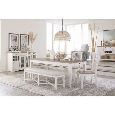 Americana Modern Dining Room Set With Bench