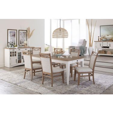 Americana Modern Dining Room Set With Upholstered Chairs