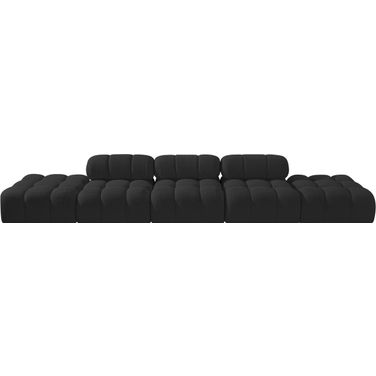 Ames 170 Inch Boucle Fabric Upholstered 5 Piece Modular Sofa In Black