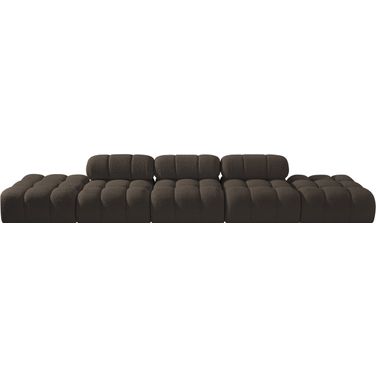 Ames 170 Inch Boucle Fabric Upholstered 5 Piece Modular Sofa In Brown