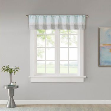 Amherst Polyoni Pintuck Valance In Aqua