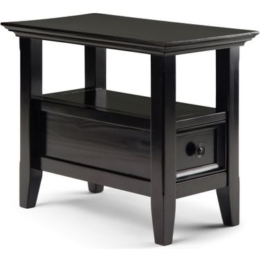 Amherst Solid Wood Narrow Side Table In Hickory Brown