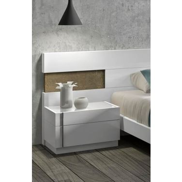 Amora Natural White Lacquer LAF Nightstand