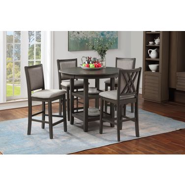 Amy 5 Piece Counter Dining Room Set In Gray