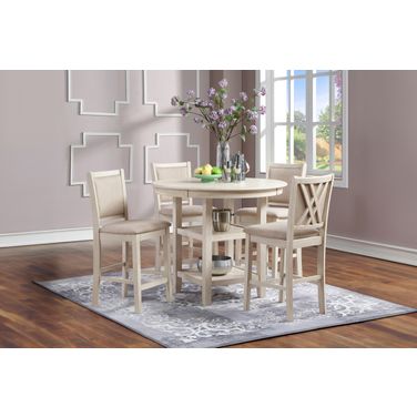 Amy 5 Piece Counter Table Set In Bisque