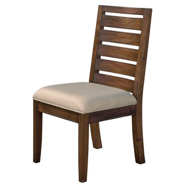 Anacortes Beige Ladderback Upholstered Side Chair Set of 2