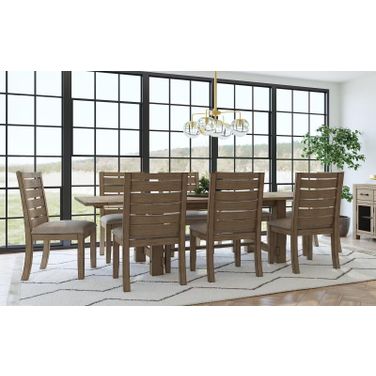Anacortes Trestle Dining Room Set In Dark Taupe