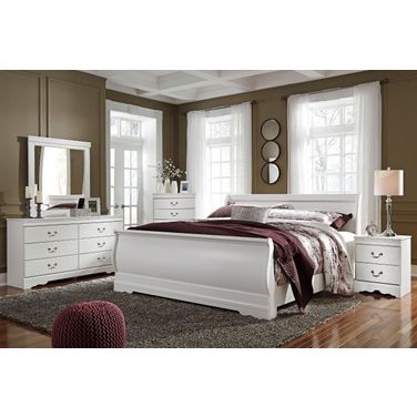 Anarasia White Sleigh Bedroom Set