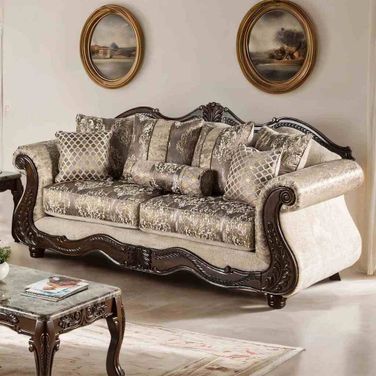 Andalusia Sofa In Light Brown and Dark Cherry