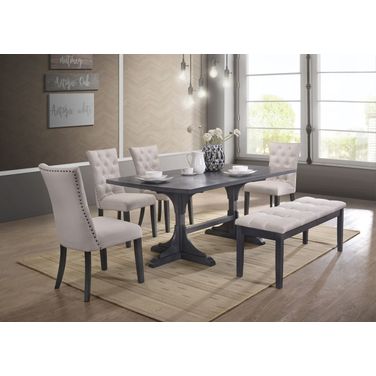Anderson Dining Room Set In Dark Gray Wood