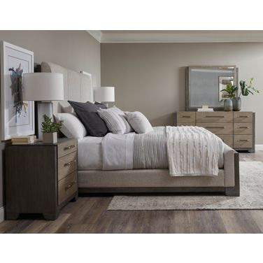 Anderson Park Upholstered Bedroom Set In Moose Trail and Frontier Brown