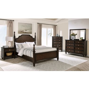 Andover Four Poster Bedroom Set In Dark Oak