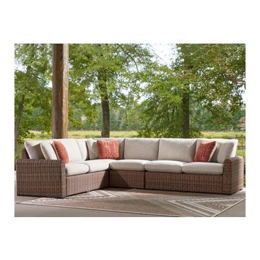 Angel Island 4-Piece Outdoor Sectional In Brown and Beige