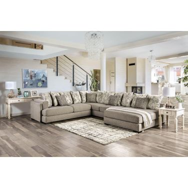 Angelia Sectional In Light Gray