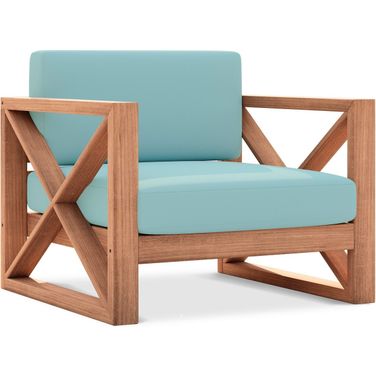 Anguilla Water Resistant Fabric Outdoor Chair In Blue