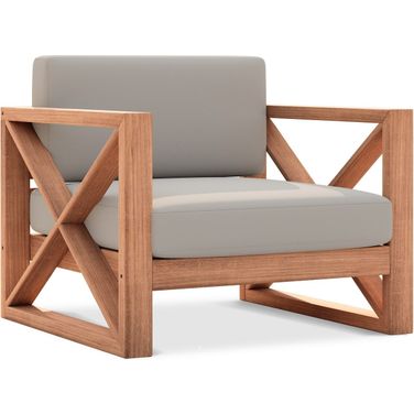 Anguilla Water Resistant Fabric Outdoor Chair In Grey